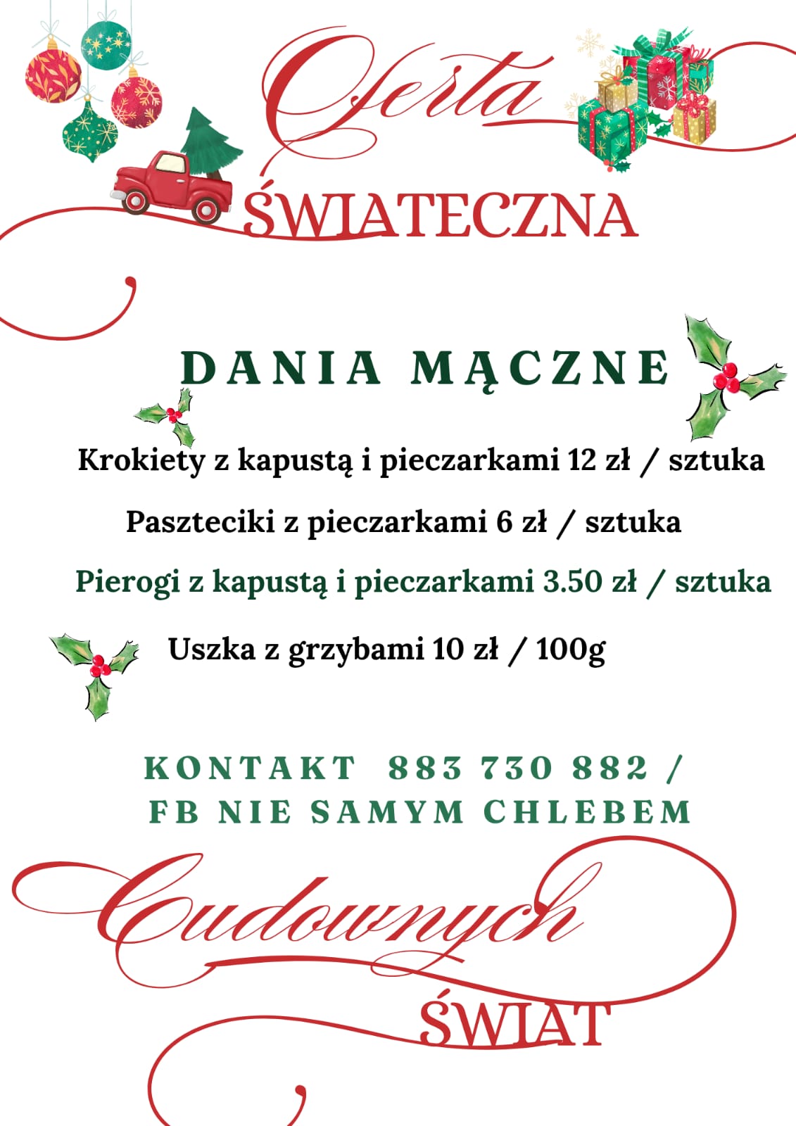 Oferta Catering Świąteczny - Dania mączne